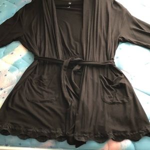 Torrid Sleep Collection black lace robe.